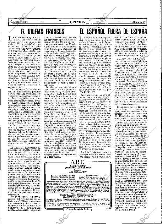 ABC MADRID 15-03-1986 página 15
