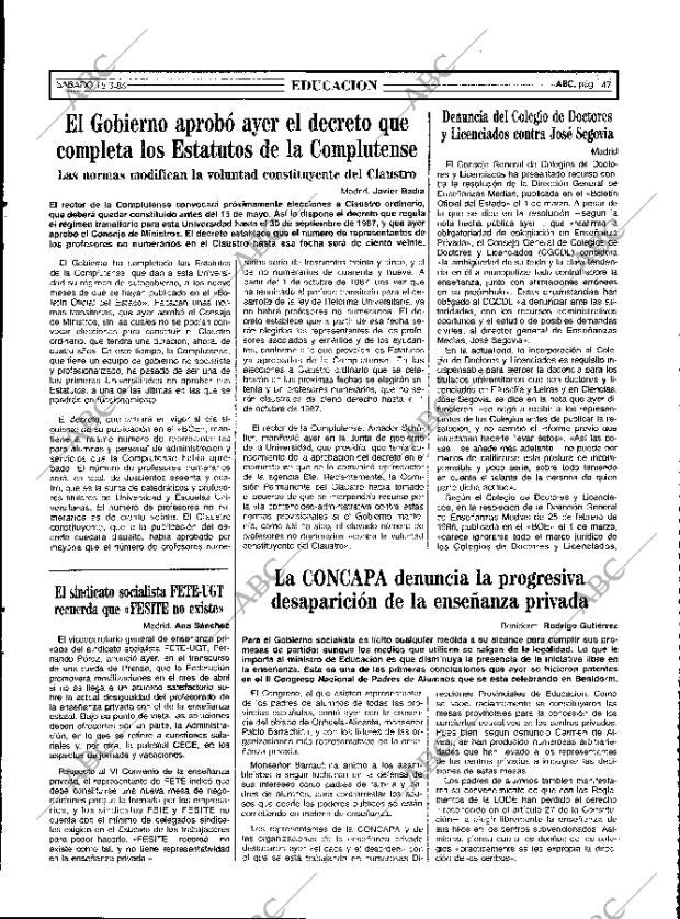 ABC MADRID 15-03-1986 página 47