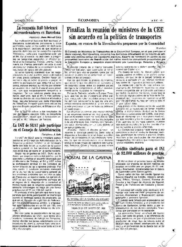 ABC MADRID 15-03-1986 página 65