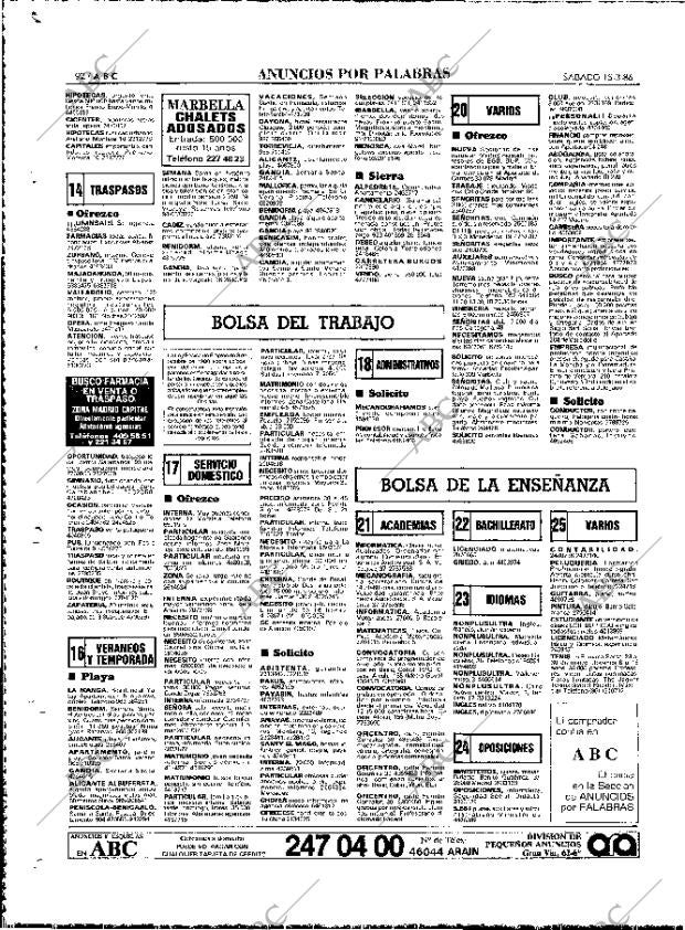 ABC MADRID 15-03-1986 página 92