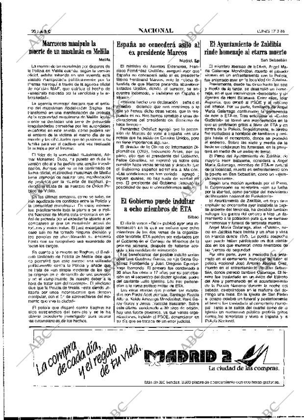 ABC MADRID 17-03-1986 página 20