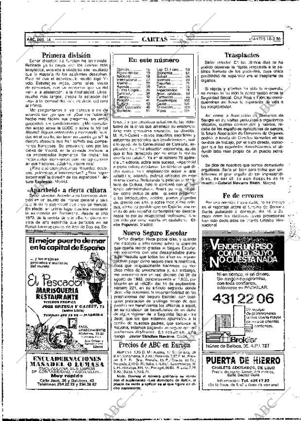 ABC MADRID 18-03-1986 página 14