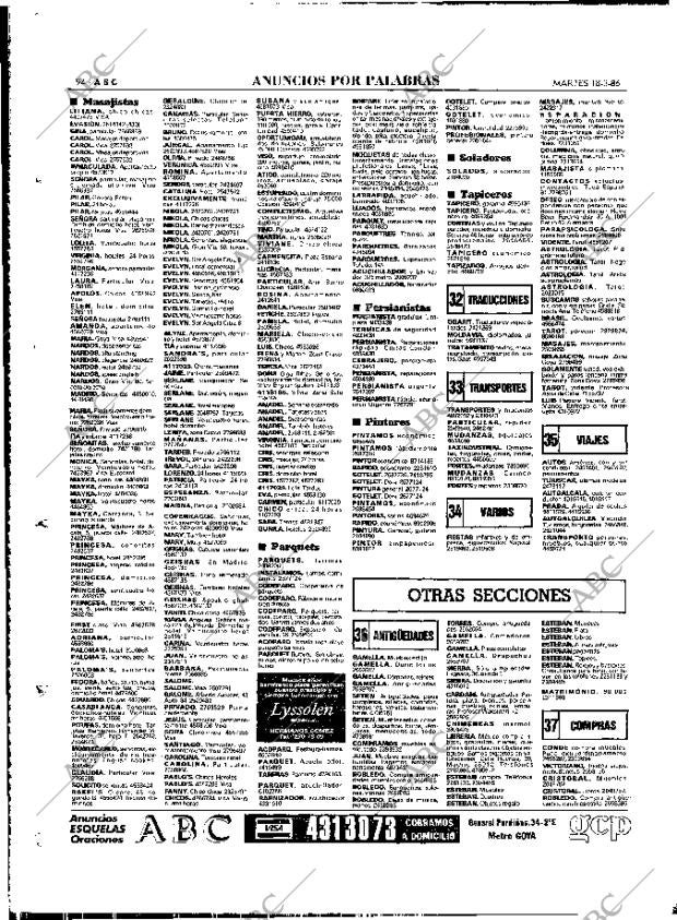 ABC MADRID 18-03-1986 página 94