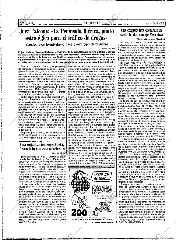 ABC MADRID 22-03-1986 página 44