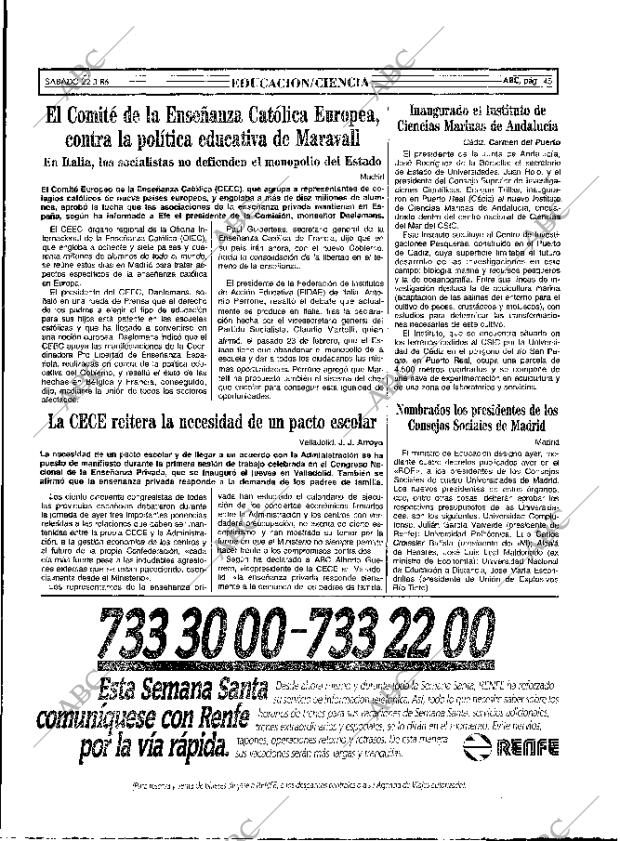 ABC MADRID 22-03-1986 página 45