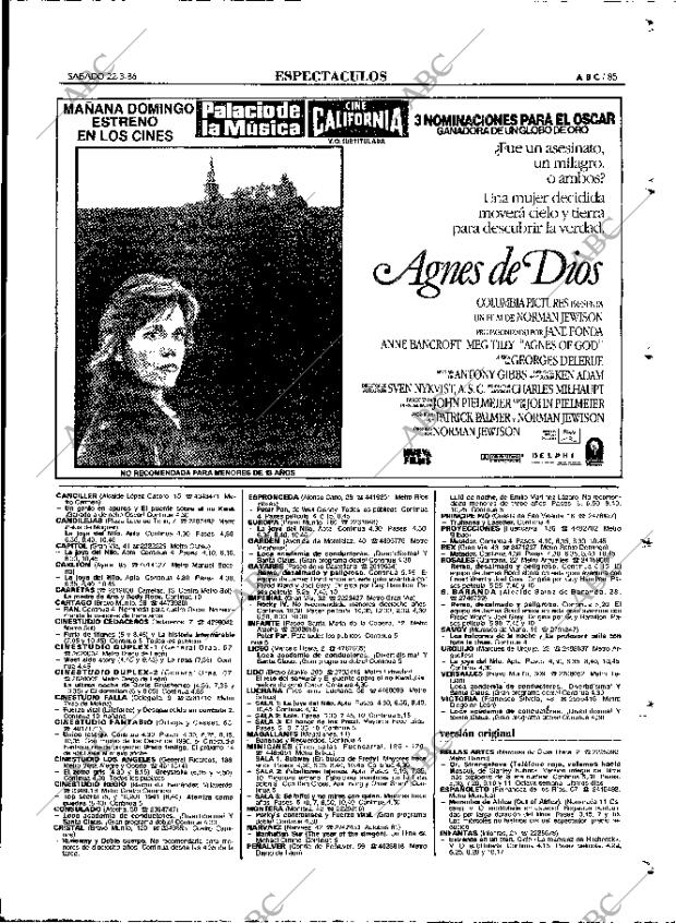 ABC MADRID 22-03-1986 página 85