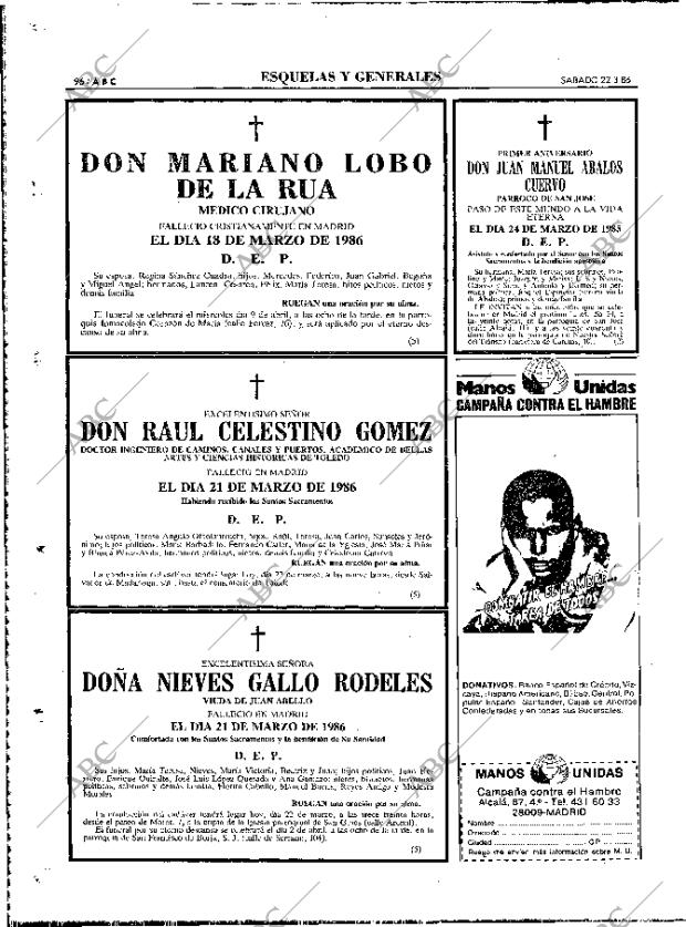 ABC MADRID 22-03-1986 página 96