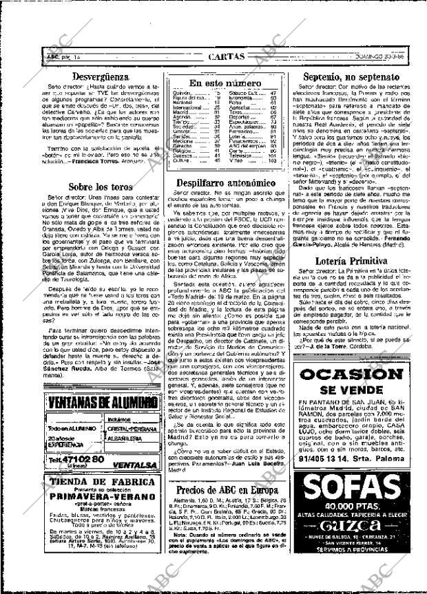 ABC MADRID 30-03-1986 página 14