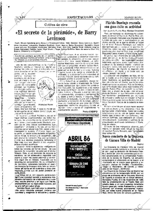 ABC MADRID 30-03-1986 página 74