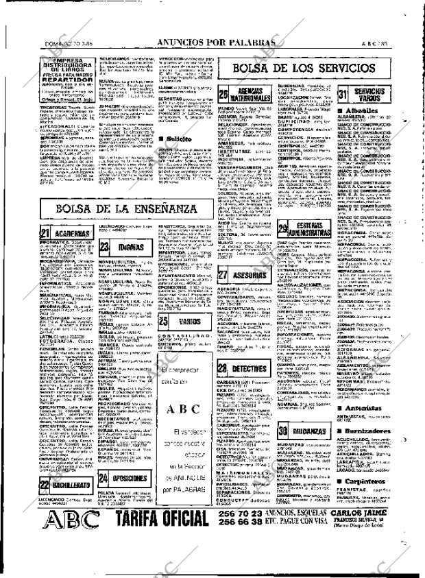 ABC MADRID 30-03-1986 página 85