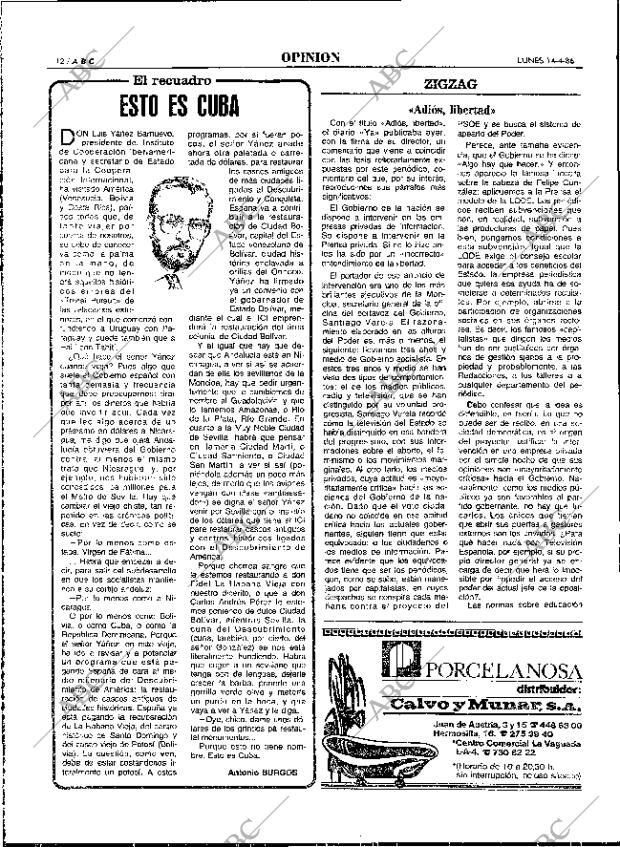 ABC MADRID 14-04-1986 página 12