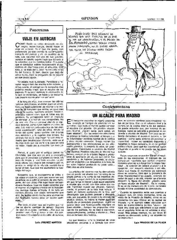 ABC MADRID 14-04-1986 página 14