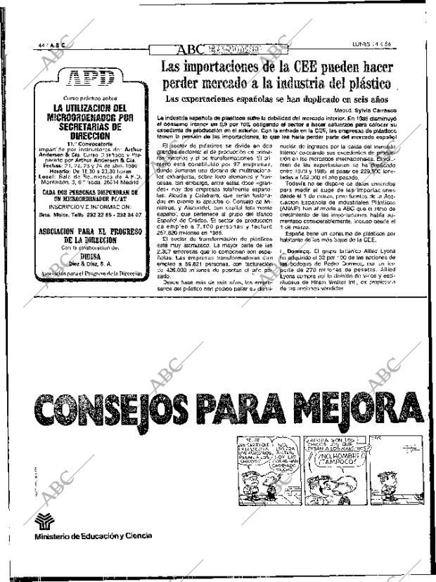 ABC MADRID 14-04-1986 página 44