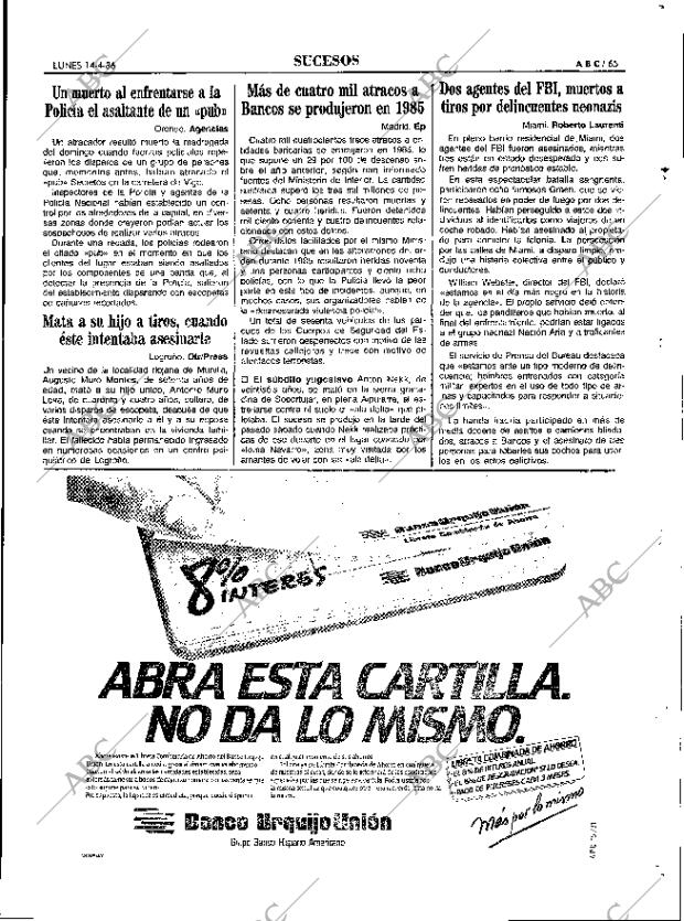 ABC MADRID 14-04-1986 página 65