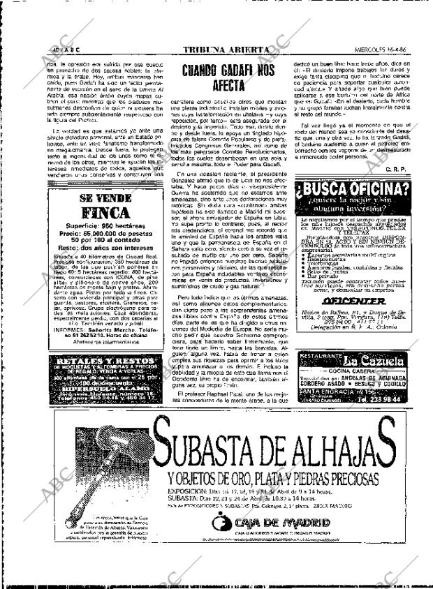 ABC MADRID 16-04-1986 página 40