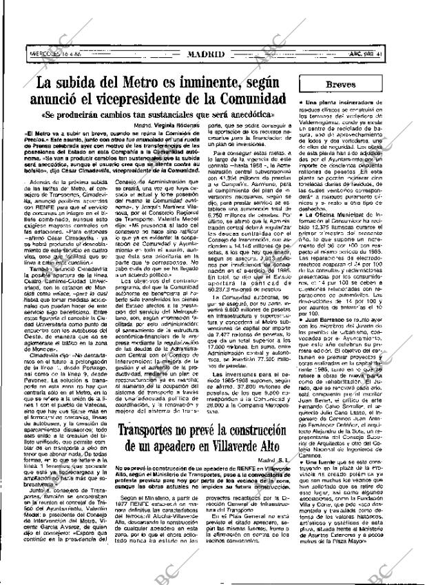 ABC MADRID 16-04-1986 página 41