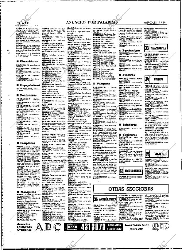 ABC MADRID 16-04-1986 página 94