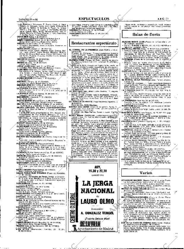 ABC MADRID 19-04-1986 página 85