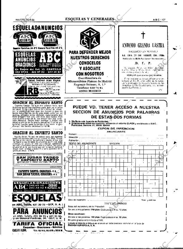 ABC MADRID 22-04-1986 página 107