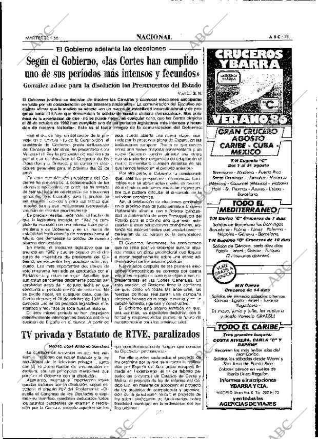 ABC MADRID 22-04-1986 página 23