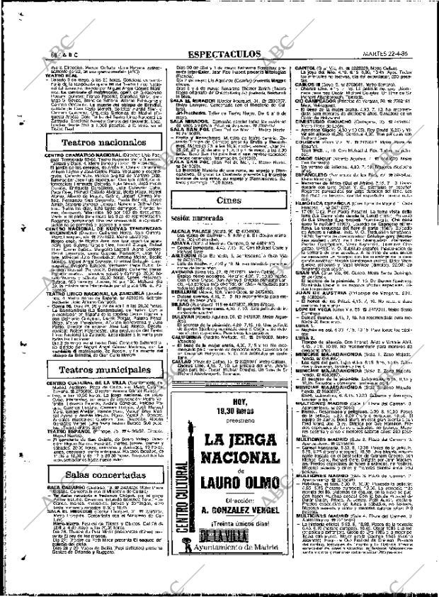 ABC MADRID 22-04-1986 página 88