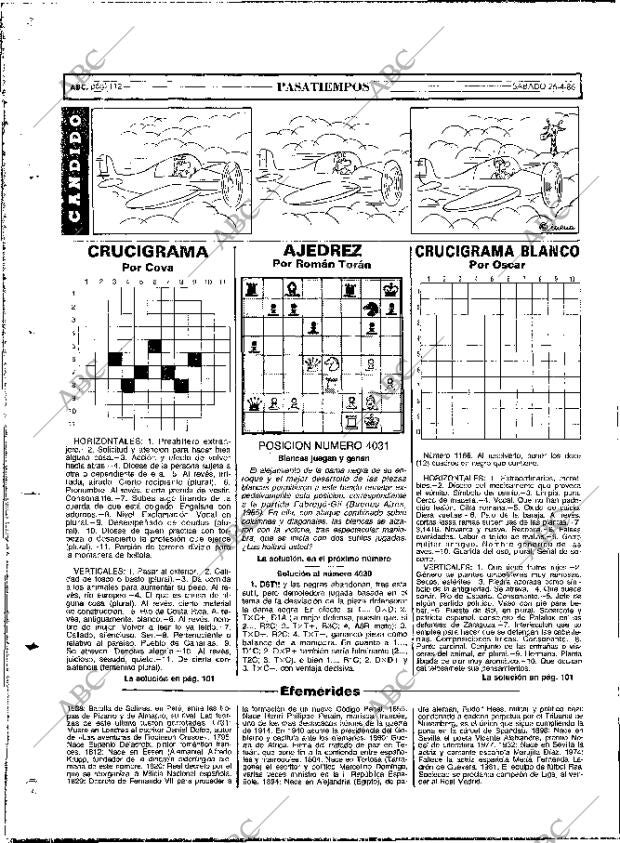 ABC MADRID 26-04-1986 página 112