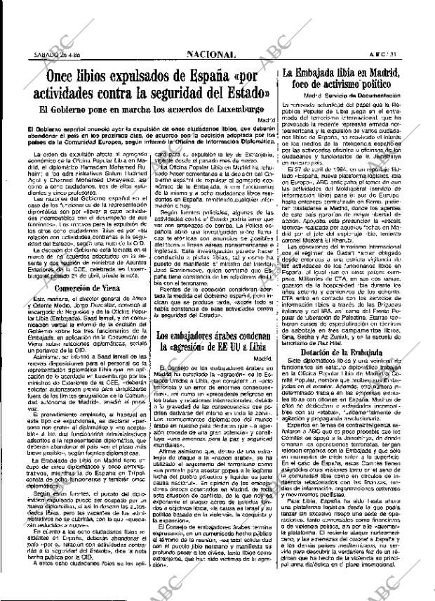 ABC MADRID 26-04-1986 página 31