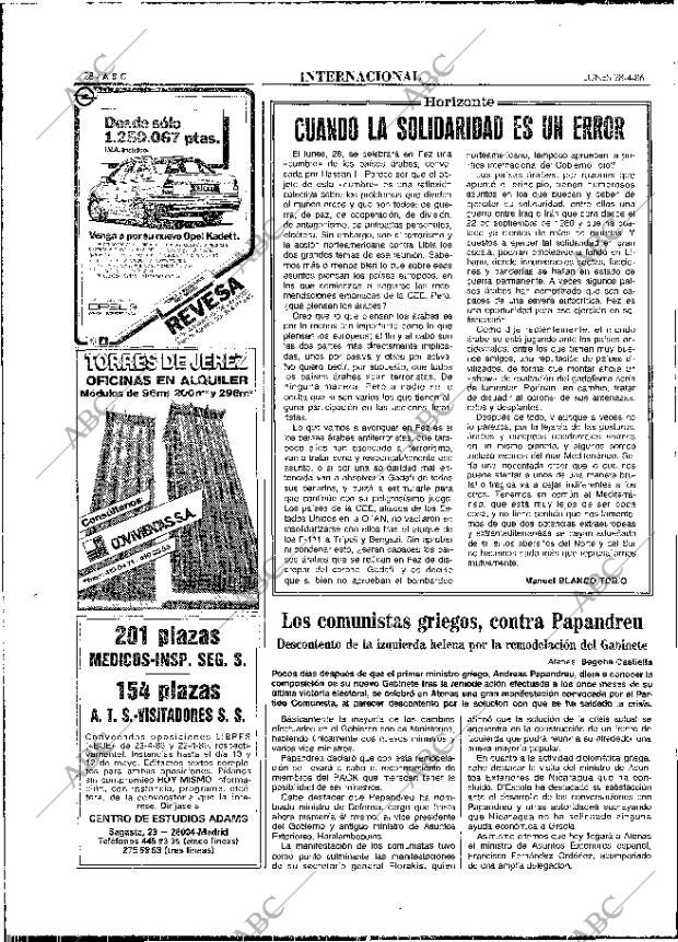 ABC MADRID 28-04-1986 página 28