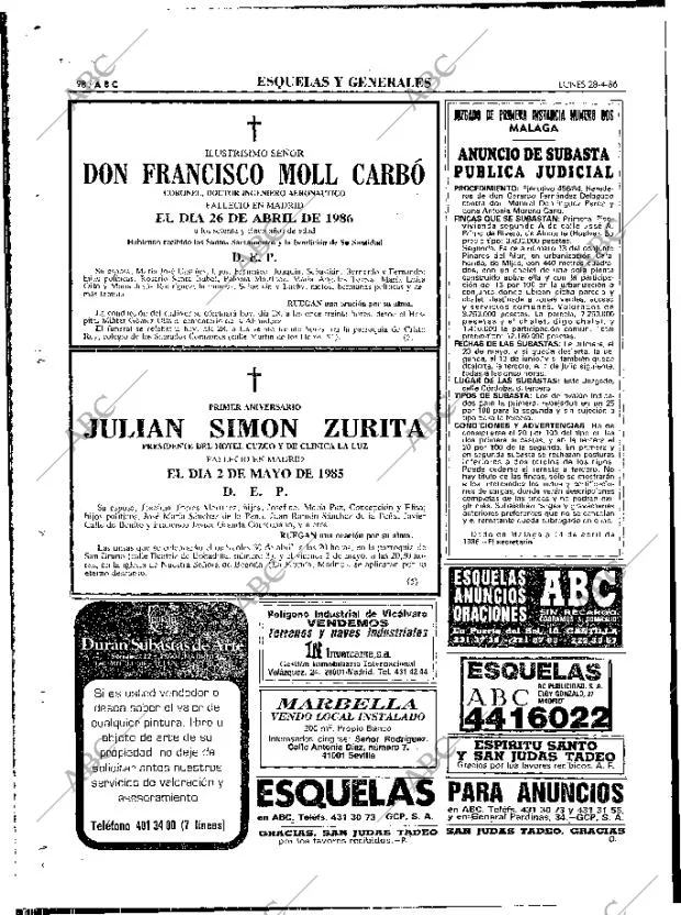 ABC MADRID 28-04-1986 página 94