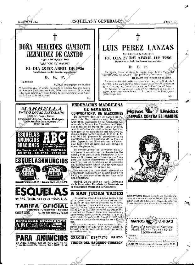 ABC MADRID 29-04-1986 página 107