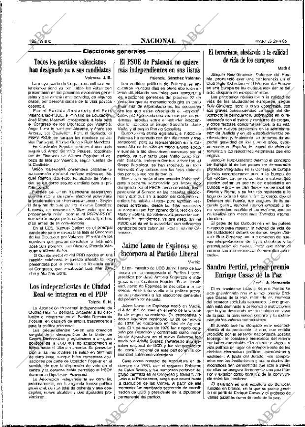 ABC MADRID 29-04-1986 página 26