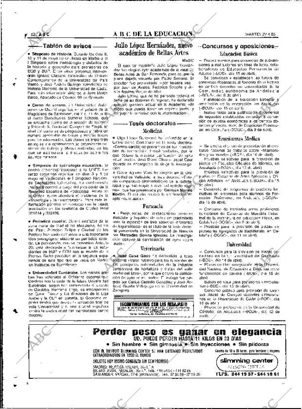 ABC MADRID 29-04-1986 página 62