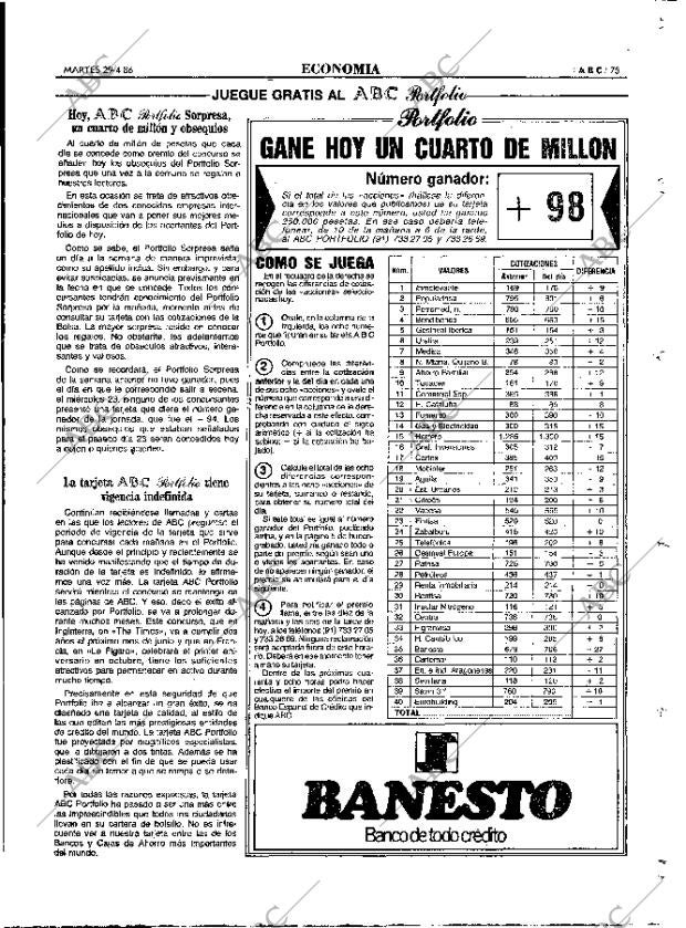 ABC MADRID 29-04-1986 página 75