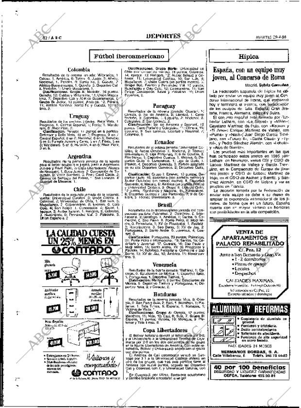 ABC MADRID 29-04-1986 página 82