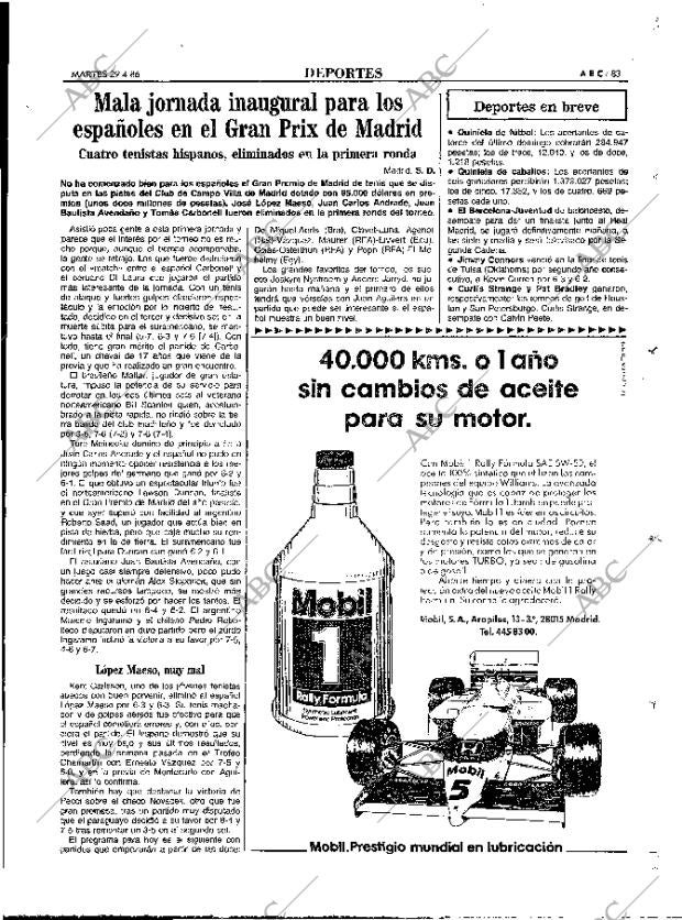 ABC MADRID 29-04-1986 página 83