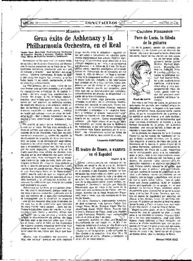 ABC MADRID 29-04-1986 página 84