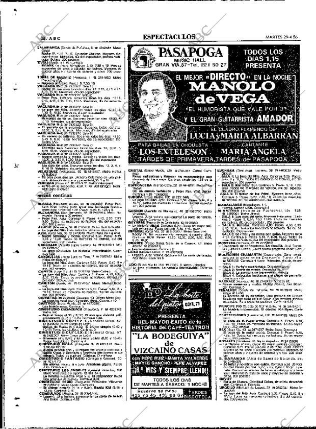 ABC MADRID 29-04-1986 página 88