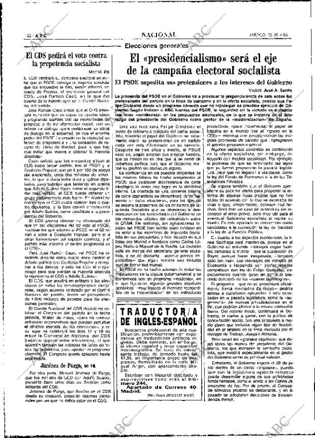 ABC MADRID 30-04-1986 página 22