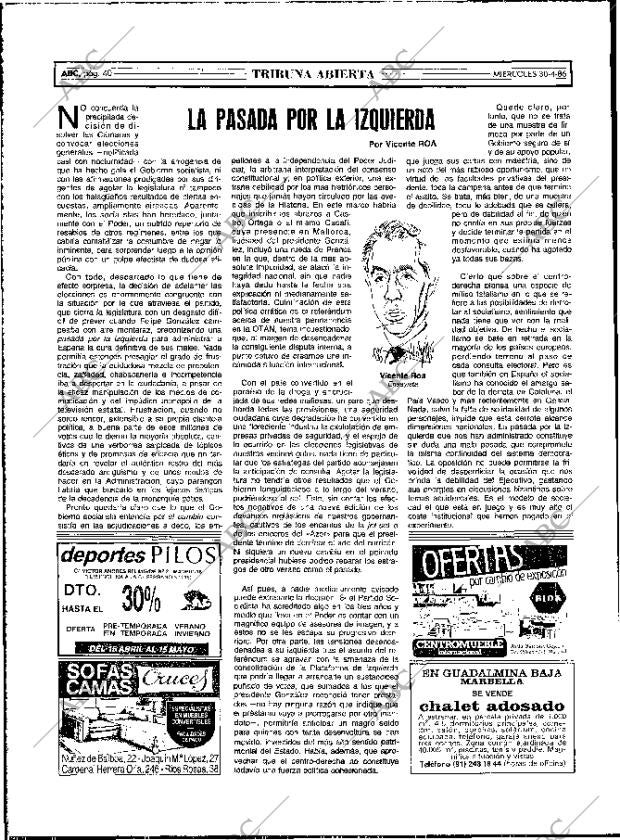 ABC MADRID 30-04-1986 página 40