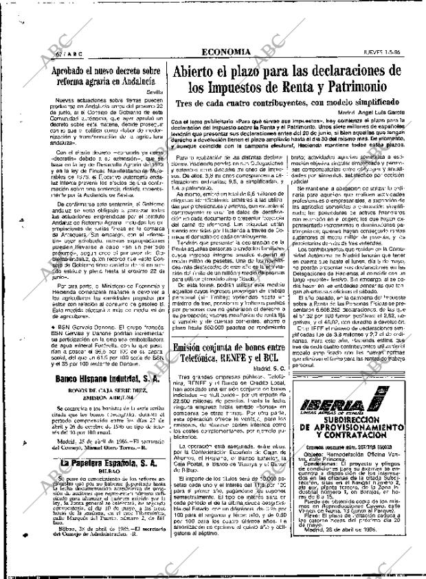 ABC MADRID 01-05-1986 página 62