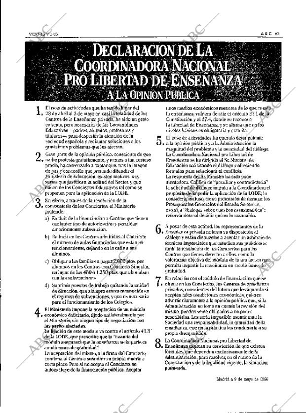 ABC MADRID 09-05-1986 página 63