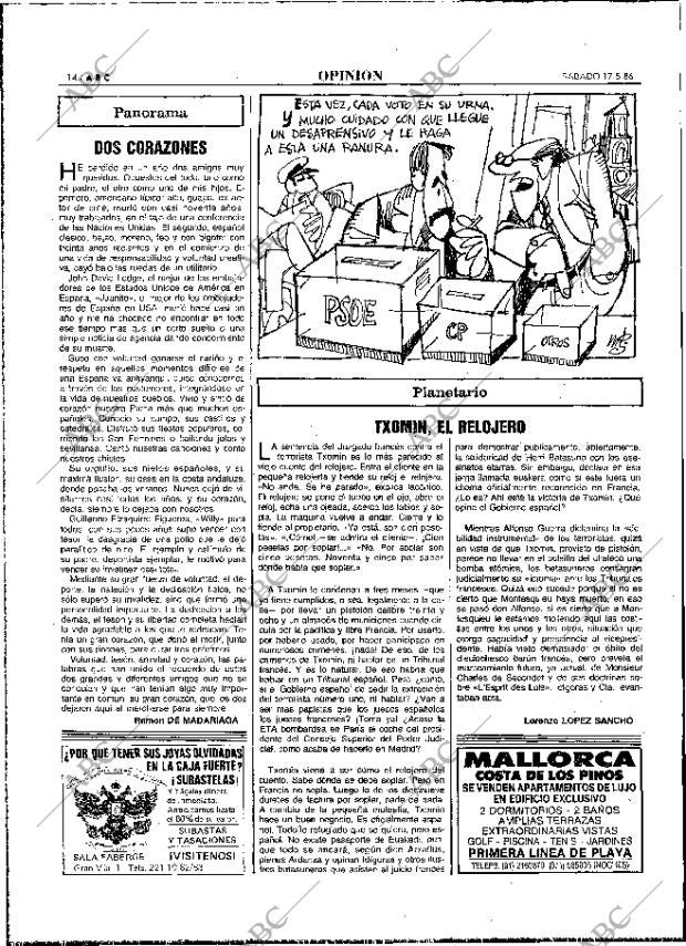 ABC MADRID 17-05-1986 página 14