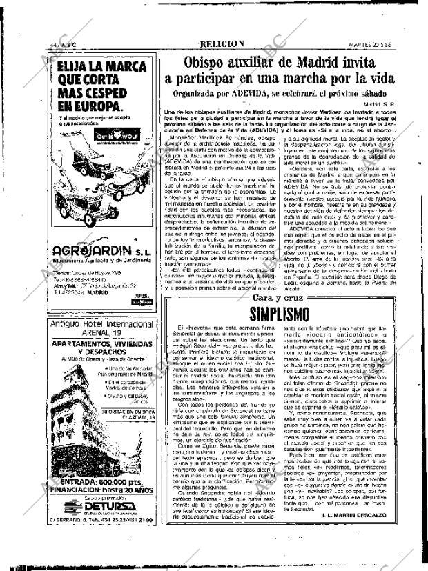 ABC MADRID 20-05-1986 página 44