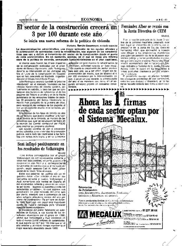 ABC MADRID 20-05-1986 página 61