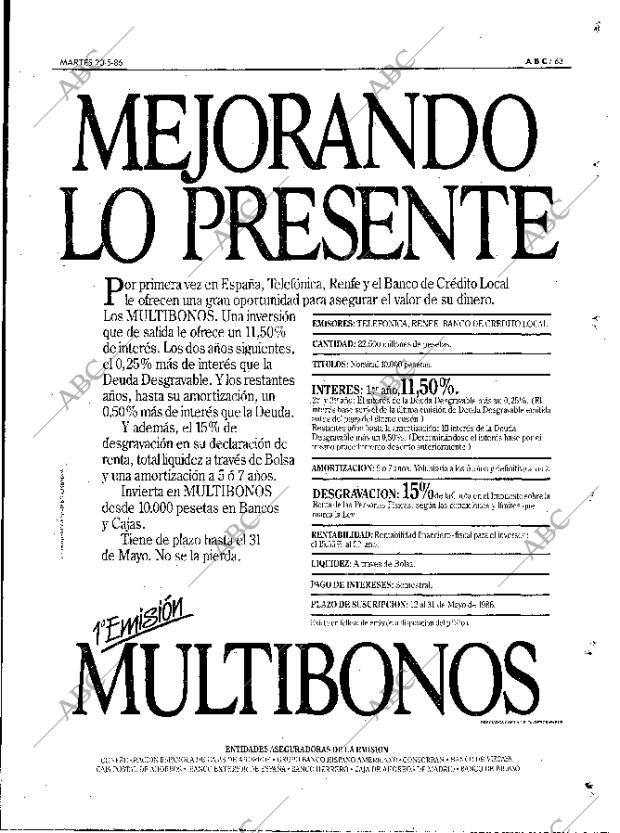 ABC MADRID 20-05-1986 página 63
