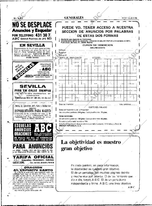 ABC MADRID 20-05-1986 página 86