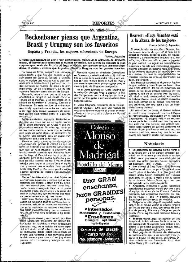 ABC MADRID 21-05-1986 página 72