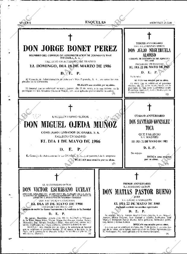 ABC MADRID 21-05-1986 página 84