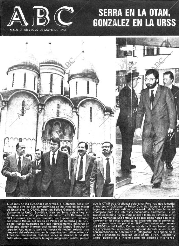 ABC MADRID 22-05-1986 página 1
