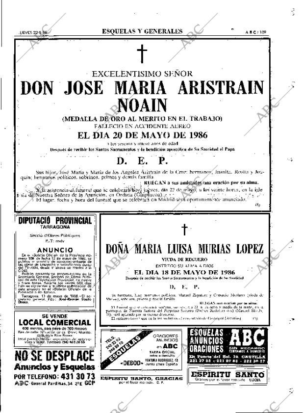ABC MADRID 22-05-1986 página 109